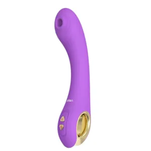 Vibrator LETEN G-Spot Sucking Vibrator. pentru stimularea punctului G. cu funcții multiple de aspirare și vibrație. mov cu auriu