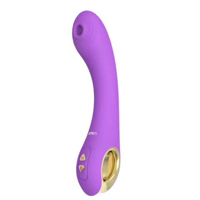 Vibrator LETEN G-Spot Sucking Vibrator. pentru stimularea punctului G. cu funcții multiple de aspirare și vibrație. mov cu auriu