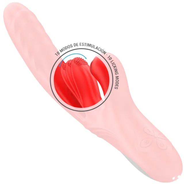 Vibrator multifuncțional INTENSE KAROL. 3 funcții de penetrare automată. 10 funcții de oscilare. 7 funcții de aspirare. roșu