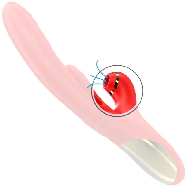 Vibrator multifuncțional INTENSE KAROL. 3 funcții de penetrare automată. 10 funcții de oscilare. 7 funcții de aspirare. roșu