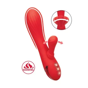 Vibrator rabbit CALEXOTICS Palisades Passion. pentru stimularea clitorisului și punctului G. cu funcție de încălzire. 10 funcții de vibrație. roșu