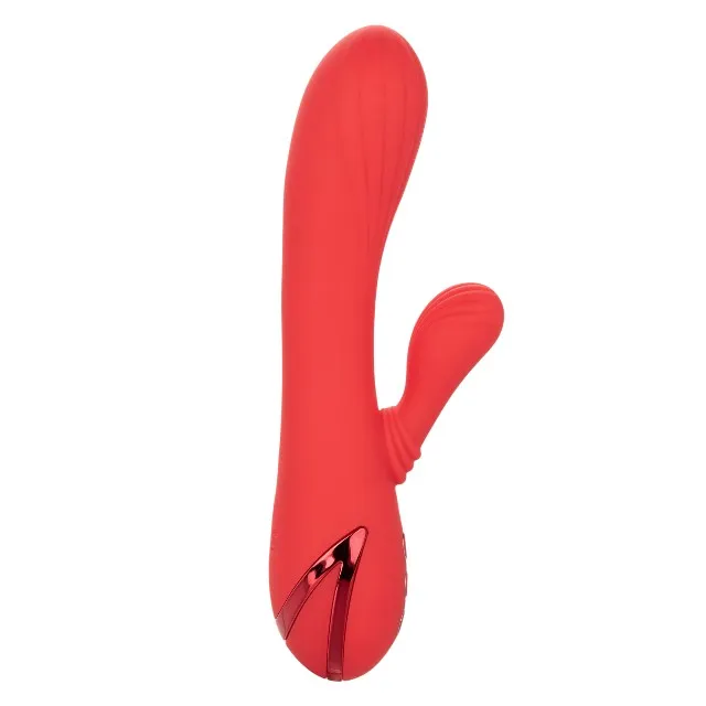 Vibrator rabbit CALEXOTICS Palisades Passion. pentru stimularea clitorisului și punctului G. cu funcție de încălzire. 10 funcții de vibrație. roșu