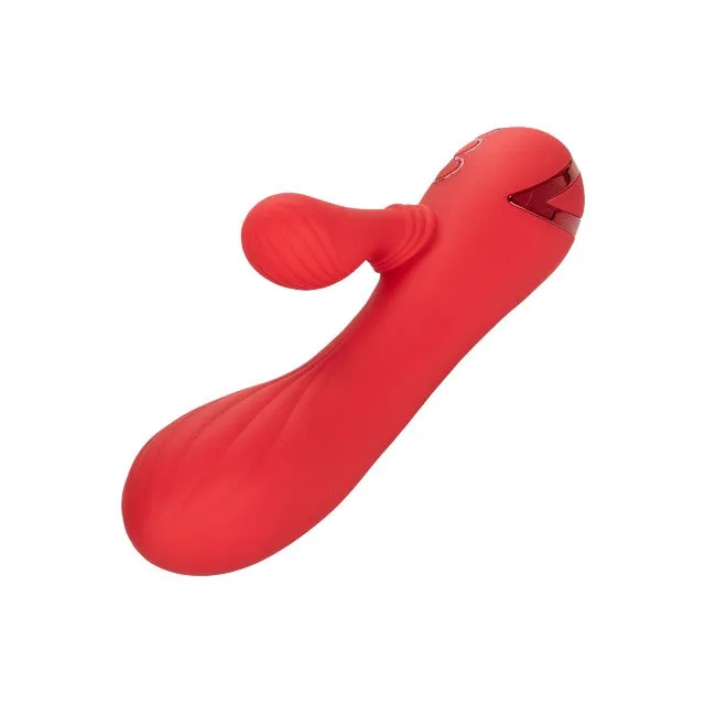 Vibrator rabbit CALEXOTICS Palisades Passion. pentru stimularea clitorisului și punctului G. cu funcție de încălzire. 10 funcții de vibrație. roșu