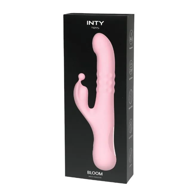 Vibrator rabbit INTY TOYS BLOOM. cu funcții de umflare și penetrare automată. 10 funcții de vibrații ultra-puternice. 24.7 cm. roz