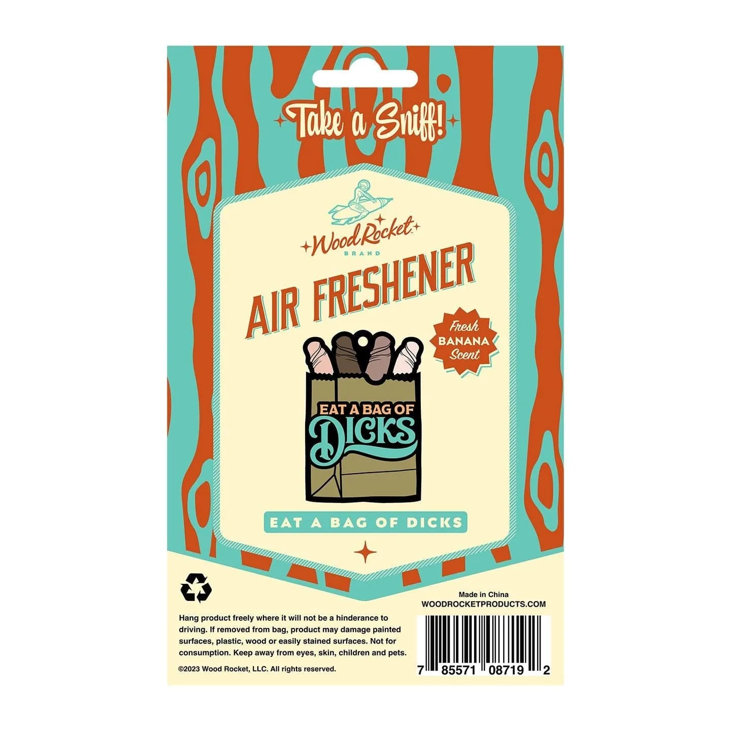 Wood Rocket Eat A Bag Of Dicks Air Freshener