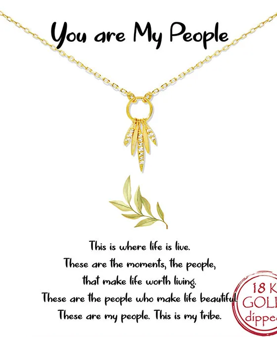 You Are My People Multi Marquise Charm Necklace